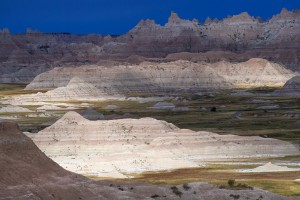 Sunlight spotlighting South Dakota Bad;ands