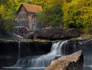 Clade Creek Grist mill at Babcock State Park shot from below the falls. Disappointing color.