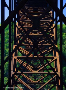 Iron structure of the New River Bridge shot from Fayetteville Station Road.
