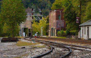 Railroad track passing through the town of Thurmond.
