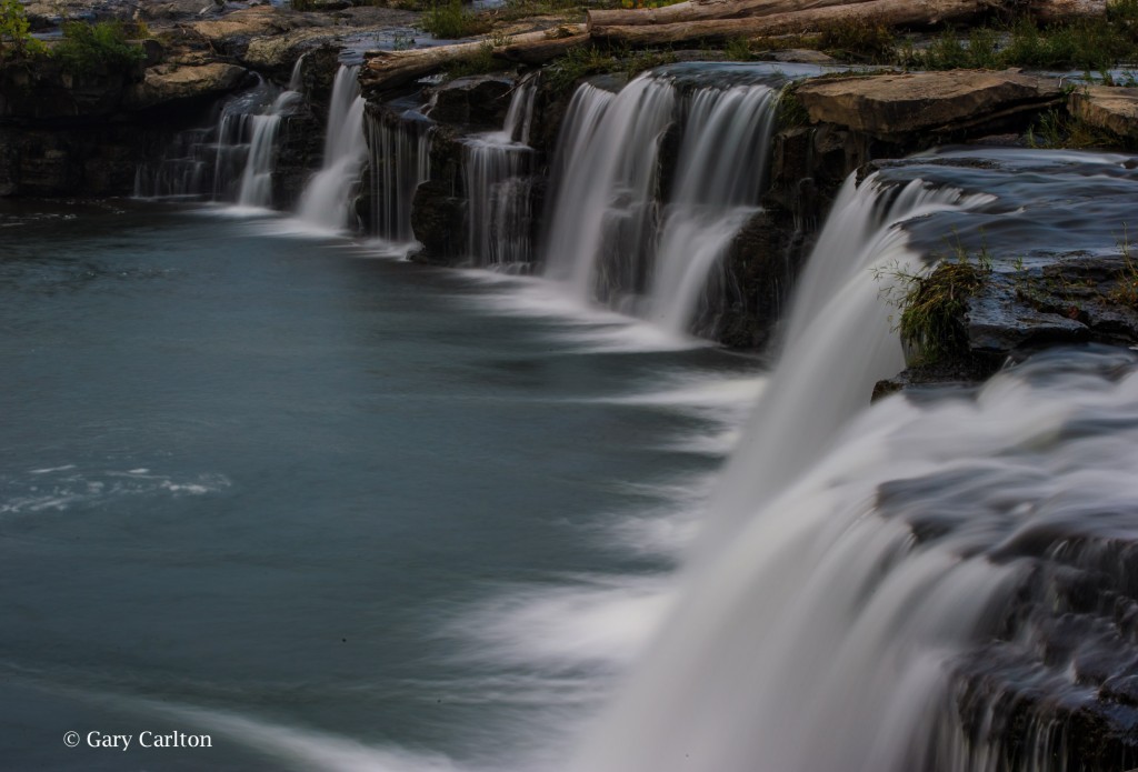 New River photographed at Sandstone Falls. Shot with slow shutter speed.