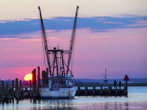 Sunset small boat harbor