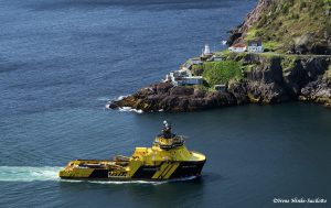 Ft. Amherst and Oil Rig Ship at St John's Harbor in Newfoundland by Osprey Photo Workshops